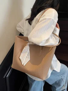 Everyday Scarf Tote — Khaki