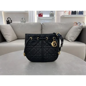 Black Cannage Bucket Bag