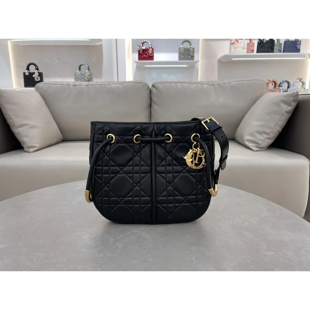 Black Cannage Bucket Bag