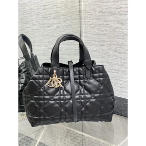 Black Cannage Large Tote
