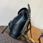 Black Leather Chain Mini Backpack