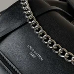 Black Leather Chain Mini Backpack