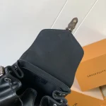 Black Leather Chain Mini Backpack