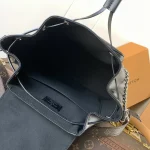 Black Leather Chain Mini Backpack