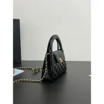 Black Mini Top-Handle Chain Bag