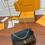 Black & Monogram Gold-Chain Shoulder Bag