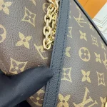 Black & Monogram Gold-Chain Shoulder Bag