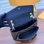 Black & Monogram Gold-Chain Shoulder Bag