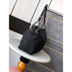 Black Quilted Chain Hobo Bag