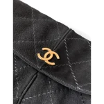 Black Quilted Chain Hobo Bag