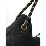 Black Quilted Chain Hobo Bag