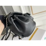 Black Quilted Twin-Pocket Backpack