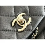 Black Quilted Twin-Pocket Backpack