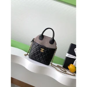 Black Quilted Vanity Case Bag