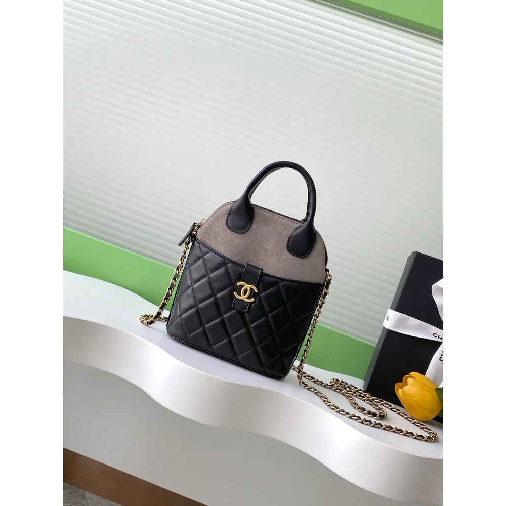 Black Quilted Vanity Case Bag