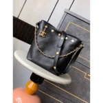 Black Studded Chain Bucket Bag
