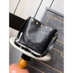 Black Studded Chain Bucket Bag