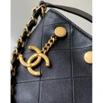 Black Studded Chain Bucket Bag