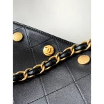 Black Studded Chain Bucket Bag