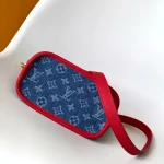 Blue Cherry-Print Handbag with Pouch