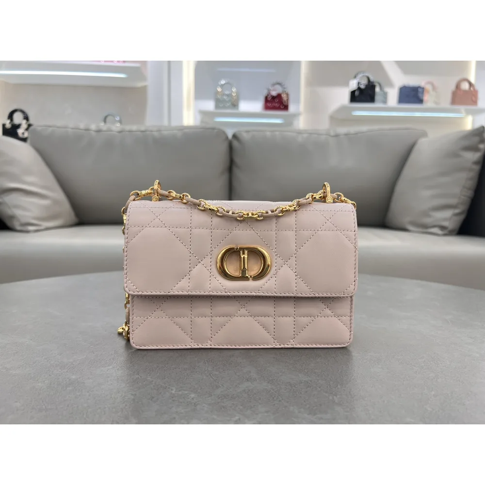 Blush Cannage Caro Flap Bag