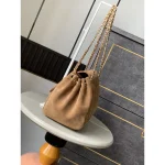 Camel Quilted Chain Flap Bag