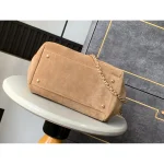 Camel Quilted Chain Flap Bag