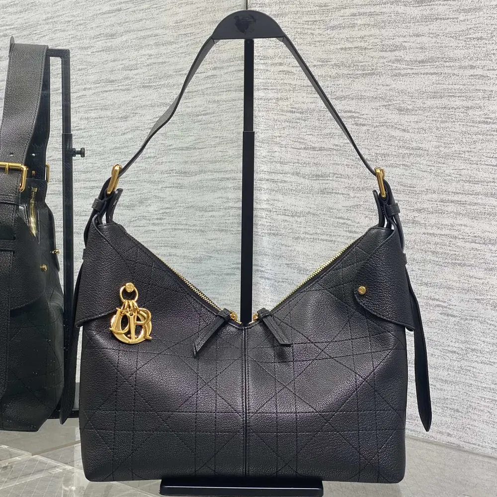 Cannage-Leather-Hobo-Black
