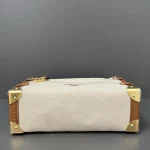 Cream Canvas & Brown-Leather Shoulder Bag