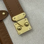Cream Canvas & Brown-Leather Shoulder Bag