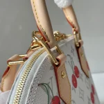 Cream Cherry-Print Shell Bag
