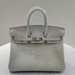 Crocodile-Birkin-White-Grey