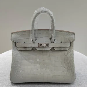Crocodile-Birkin-White-Grey