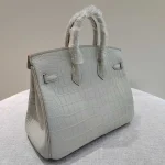 Crocodile-Birkin-White-Grey