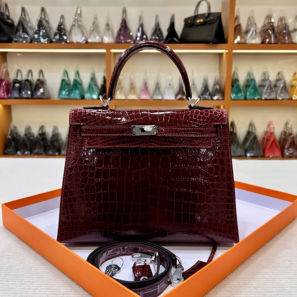 Crocodile-Kelly-Bordeaux