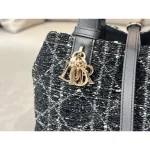Dark Tweed Cannage Tote