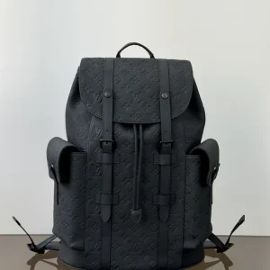 Embossed-Leather-Backpack-Black