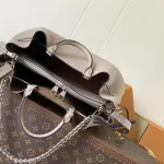 Greige Soft-Leather Chain Handbag