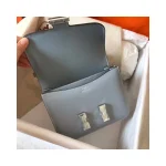 Grey-Blue H-Clasp Flap Bag