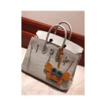 Grey Croc-Embossed Top-Handle Tote II