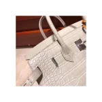 Grey Croc-Embossed Top-Handle Tote II