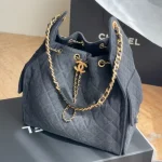 Grey Drawstring Bucket Bag