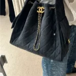 Grey Drawstring Bucket Bag