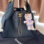 Grey Drawstring Bucket Bag
