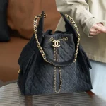Grey Drawstring Bucket Bag