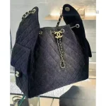 Grey Drawstring Bucket Bag