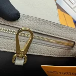Grey-Green Leather Structured Handbag