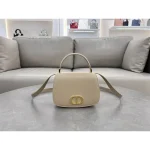 Ivory CD-Clasp Top-Handle Bag