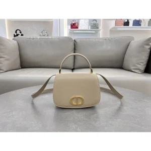 Ivory CD-Clasp Top-Handle Bag