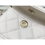 Ivory Quilted Top-Handle Backpack